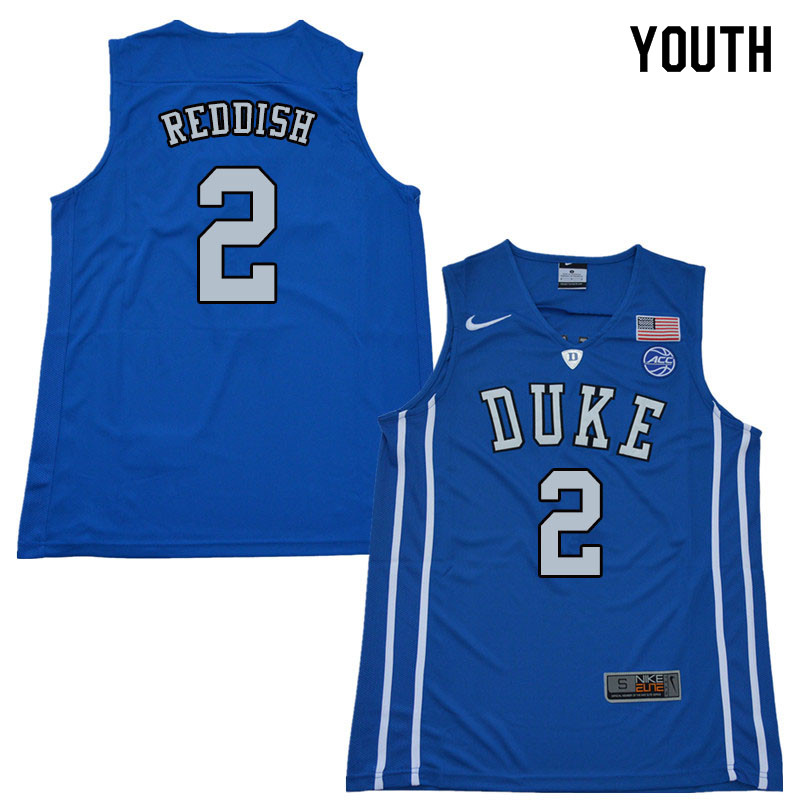 2018 Youth #2 Cam Reddish Duke Blue Devils College Basketball Jerseys Sale-Blue